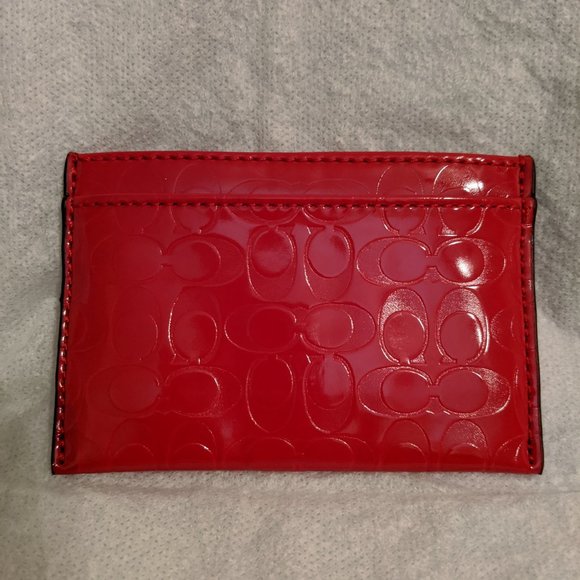 ***SOLD***COACH Red Patent Leather Card Holder - Picture 4 of 8